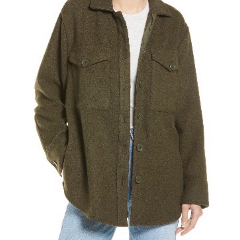 Treasure & Bond Olive Wool Shacket